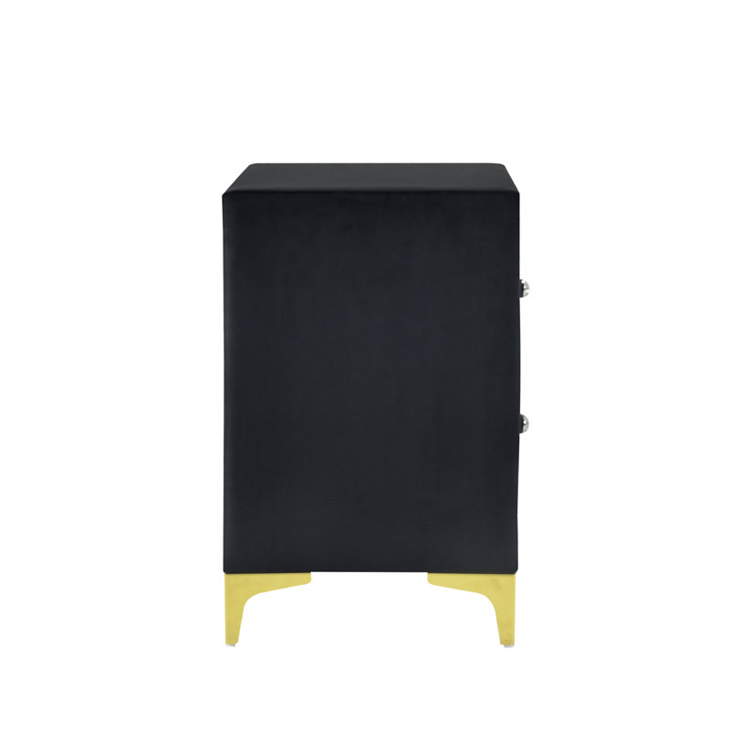 Mercer41 Monique Velvet Nightstand Fully Assembled & Reviews Wayfair